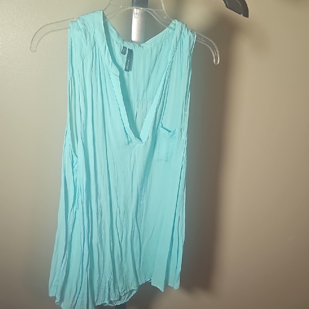 Maurices Green Pleated Sleeveless Tank Top